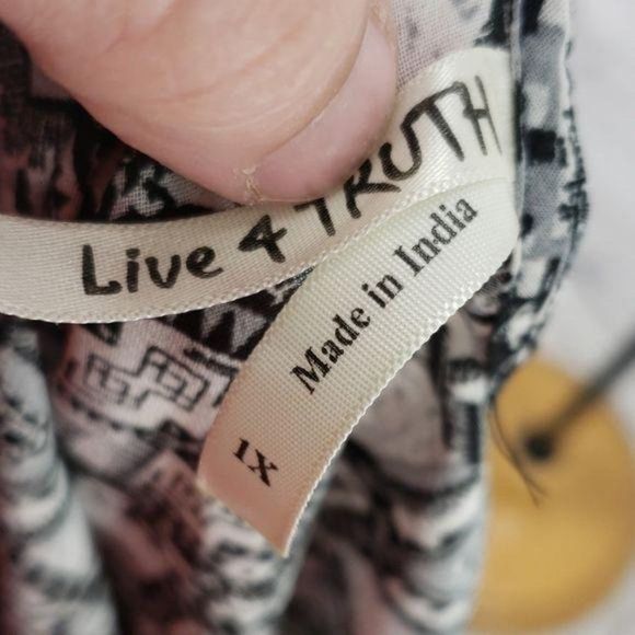 Live 4 Truth Black Sheer tribal‎ 1X Tank Top - Picture 6 of 7